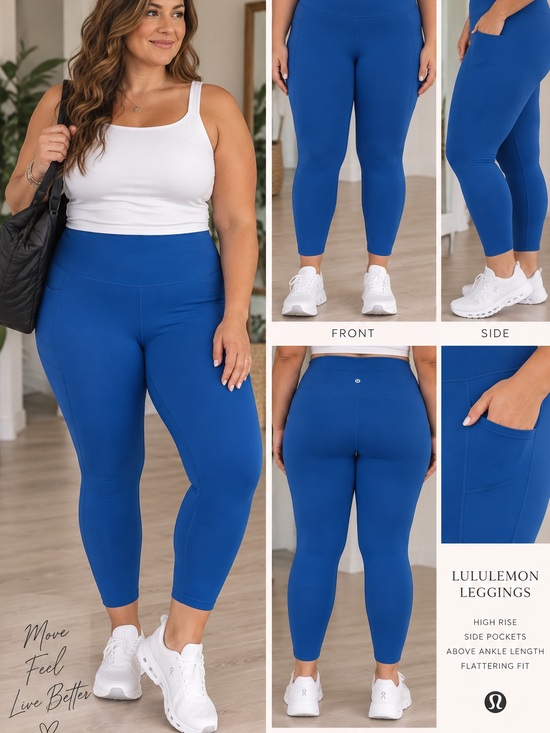 lululemon athletica Pants - lululemon athletica Royal Blue High-Rise Leggings with Side Pockets